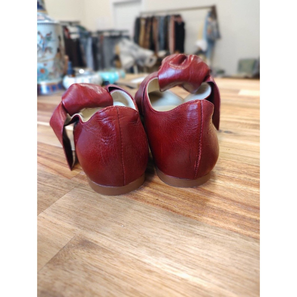 Zara Basics Red Bow Flats Size 38 Worn 1x Gorgeous - Picture 6 of 10